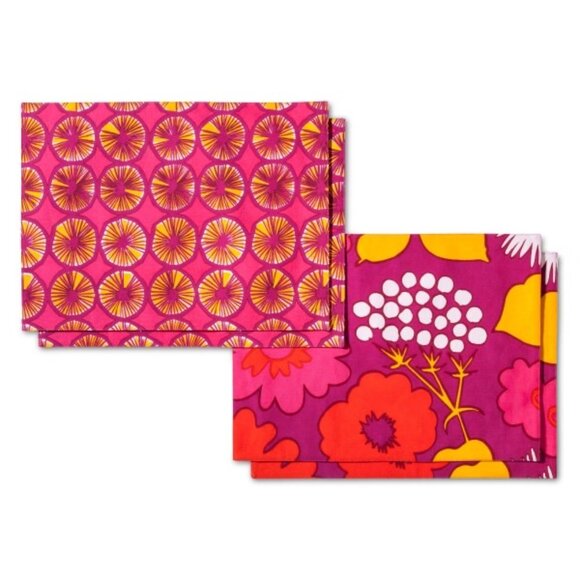 NWT pink and yellow Marimekko for Target placemats and napkins/4 each - Picture 1 of 3